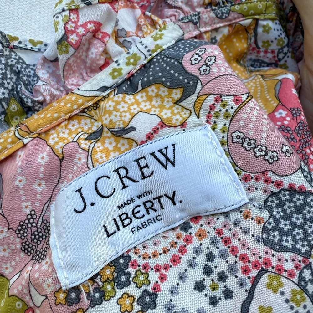 J. Crew Liberty Floral Short Sleeve shirt blouse - Picture 9 of 12